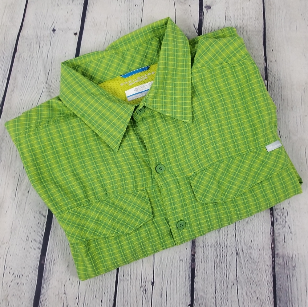 Men's Green Vented Hiking Fishing Shirt